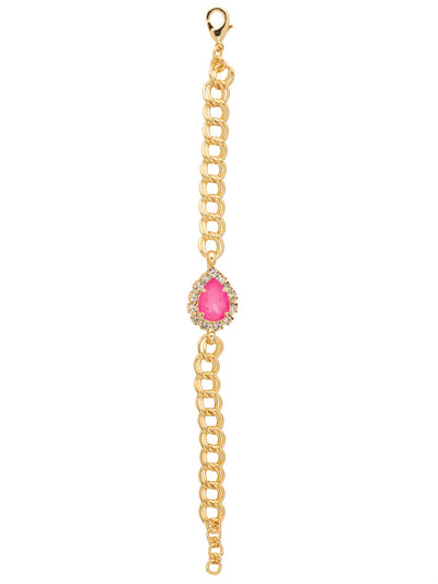 Mallory Tennis Bracelet - 4BET2BGETP - <p>Our Mallory Tennis Bracelet is just the piece for when you want to show off edgy metal detail and sparkle too. Its center signature pearl crystal is a standout. From Sorrelli's Electric Pink collection in our Bright Gold-tone finish.</p>