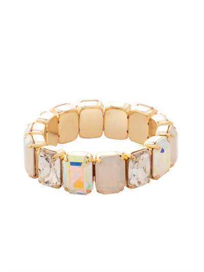 Emerald Cut Stretch Bracelet - 4BFF70BGICL - <p>The Emerald Cut Stretch Bracelet features repeating emerald cut crystals on a multi-layered stretchy jewelry filament, creating a durable and trendy statement piece. From Sorrelli's Icicle collection in our Bright Gold-tone finish.</p>