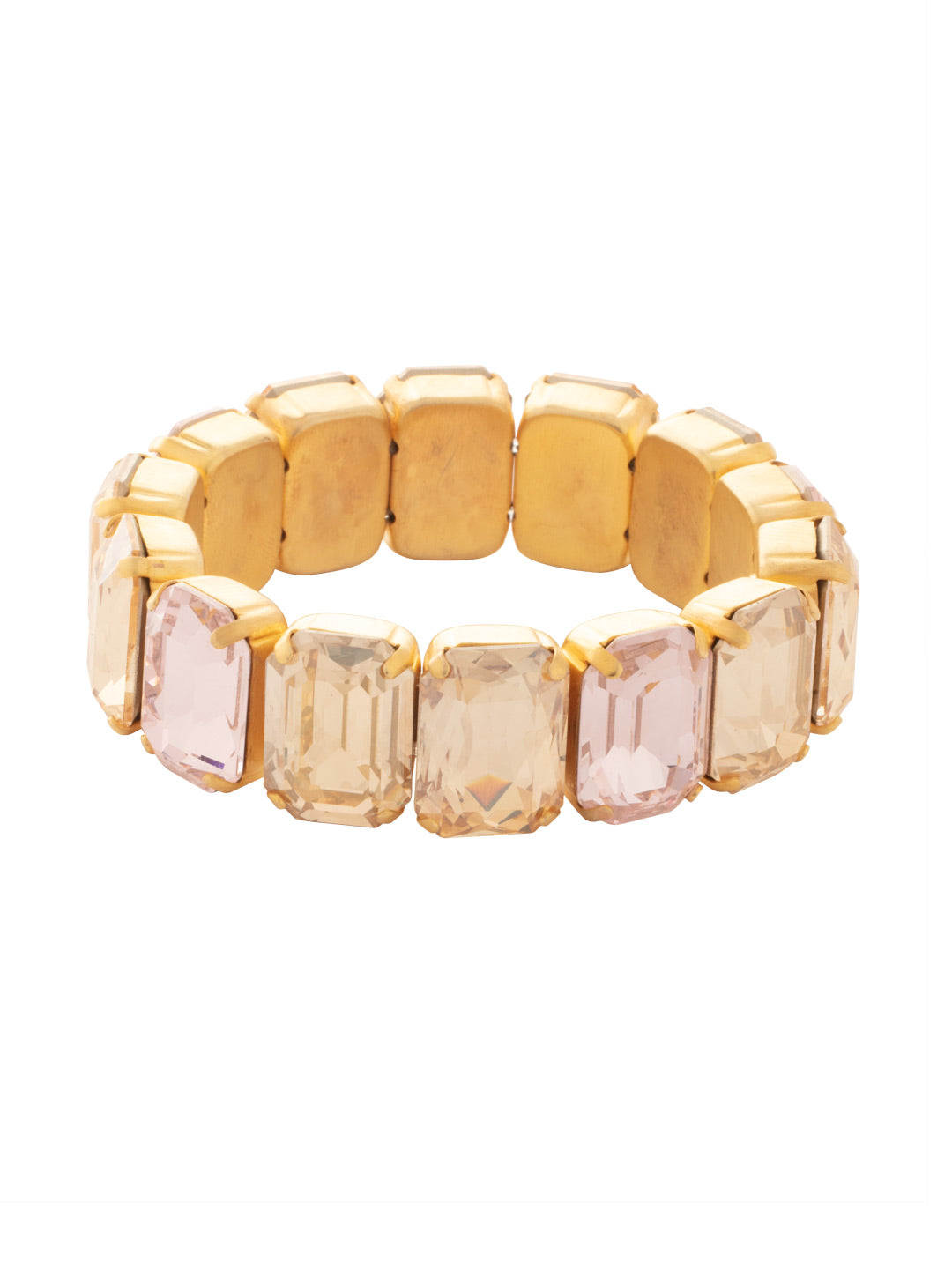 Emerald Cut Stretch Bracelet - 4BFF70MGGGO - <p>The Emerald Cut Stretch Bracelet features repeating emerald cut crystals on a multi-layered stretchy jewelry filament, creating a durable and trendy statement piece. From Sorrelli's Golden Goddess collection in our Matte Gold-tone finish.</p>