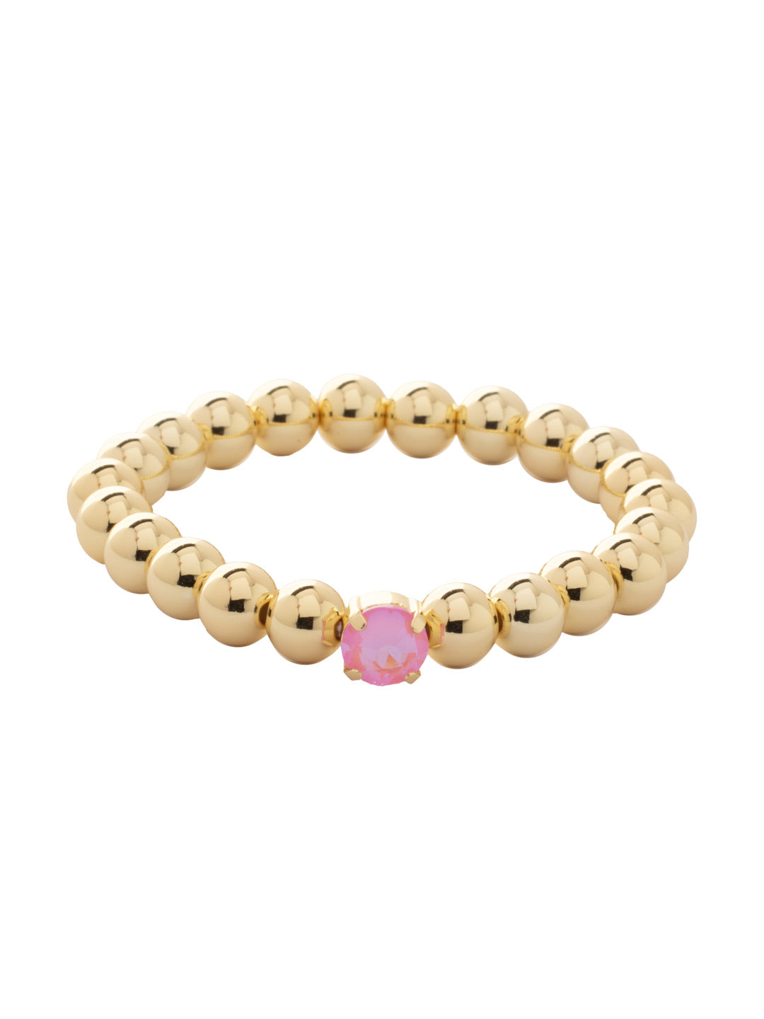 Single Crystal Stretch Bracelet - 4BFJ21BGLRD - <p>Single Crystal Stretch Bracelet features repeating metal beads and a single round cut crystal on a multi-layered stretchy jewelry filament, creating a durable and trendy piece. From Sorrelli's Light Rose Delite collection in our Bright Gold-tone finish.</p>