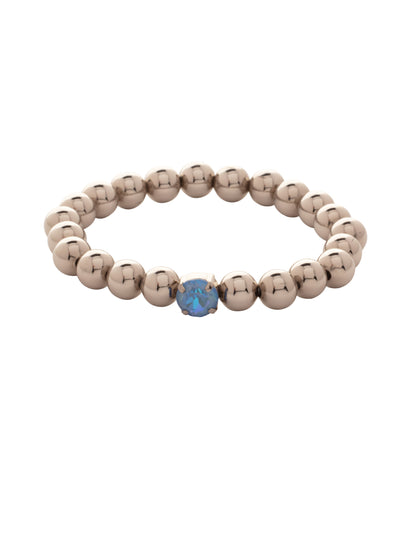 Single Crystal Stretch Bracelet - 4BFJ21PDOCD - <p>Single Crystal Stretch Bracelet features repeating metal beads and a single round cut crystal on a multi-layered stretchy jewelry filament, creating a durable and trendy piece. From Sorrelli's Ocean Delite collection in our Palladium finish.</p>