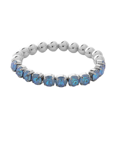 Crystal Zola Stretch Bracelet - 4BFJ40PDOCD - <p>Crystal Zola Stretch Bracelet features a side of repeating metal beads and a side of round cut crystals on a multi-layered stretchy jewelry filament, creating a durable and trendy piece. From Sorrelli's Ocean Delite collection in our Palladium finish.</p>