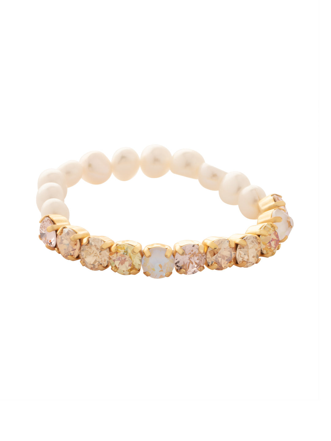 Pearl and Crystal Stretch Bracelet - 4BFJ41MGGGO