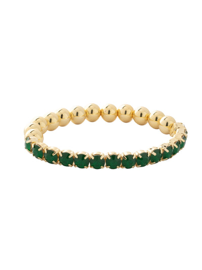 Mini Crystal Zola Stretch Bracelet - 4BFL5BGPGO - <p>The Mini Crystal Zola Stretch Bracelet features half mini crystals and half beaded balls on a sturdy jewelers' filament, stretching to fit most wrists comfortably, without the hassle of a clasp! From Sorrelli's Palace Green Opal collection in our Bright Gold-tone finish.</p>
