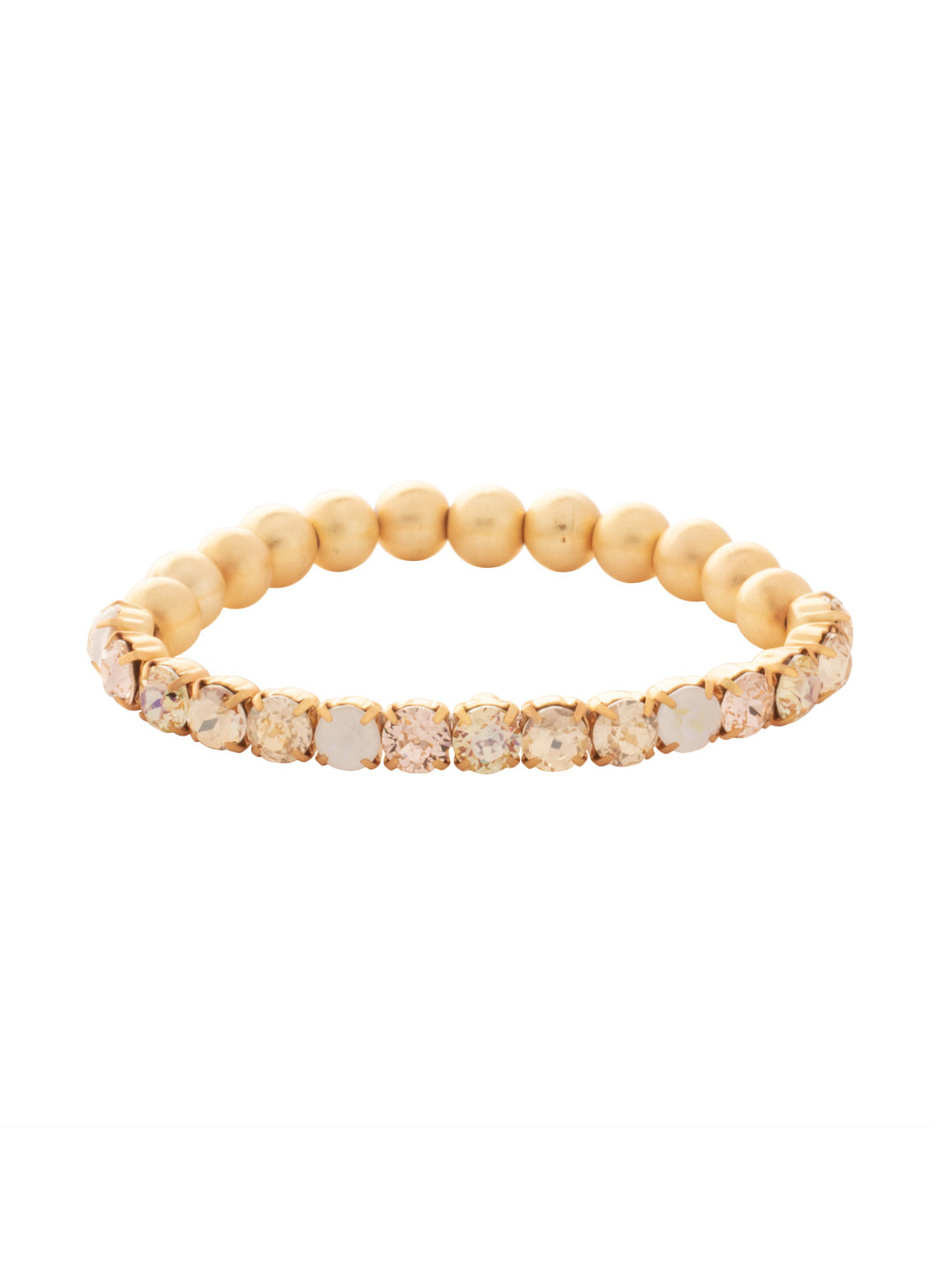 Mini Crystal Zola Stretch Bracelet - 4BFL5MGGGO - <p>The Mini Crystal Zola Stretch Bracelet features half mini crystals and half beaded balls on a sturdy jewelers' filament, stretching to fit most wrists comfortably, without the hassle of a clasp! From Sorrelli's Golden Goddess collection in our Matte Gold-tone finish.</p>