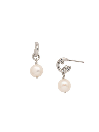 Maxwell Hoop Earrings - 4EEU6PDMDP - <p>Combine two classics with our Maxwell Hoop Earrings: a semi-hoop shape dripping with a singular, sophisticated pearl. From Sorrelli's Modern Pearl collection in our Palladium finish.</p>