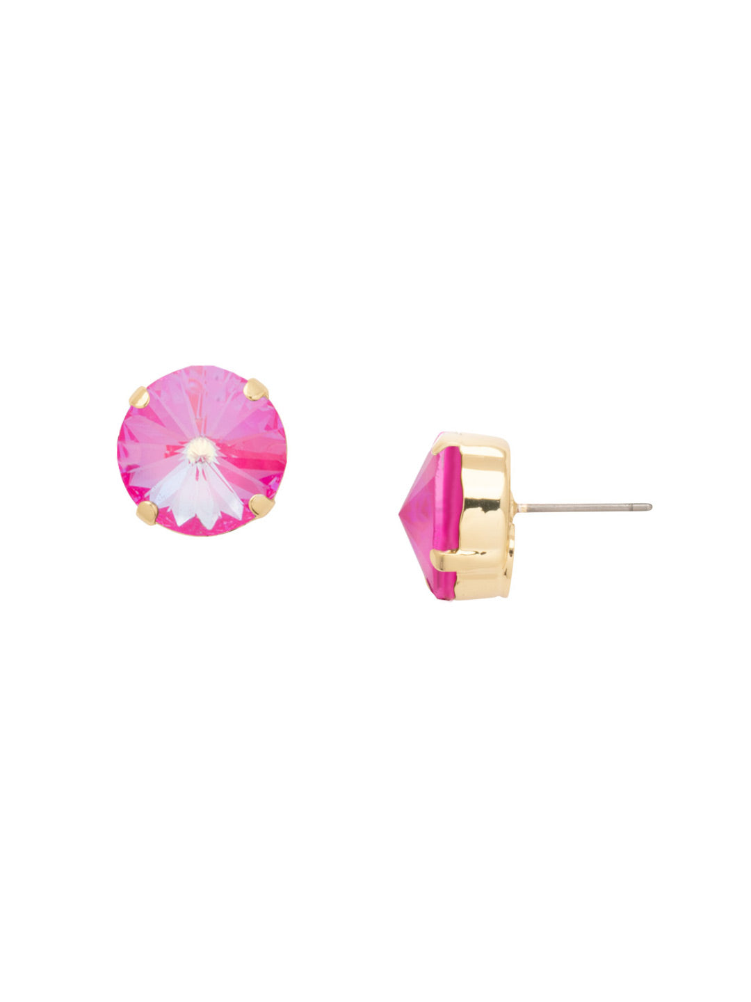 Nadine Stud Earrings - 4EEZ17BGETP - <p>The Nadine Stud Earrings feature a single round cut crystal on a post. Need help picking a stud? <a href="https://www.sorrelli.com/blogs/sisterhood/round-stud-earrings-101-a-rundown-of-sizes-styles-and-sparkle">Check out our size guide!</a> From Sorrelli's Electric Pink collection in our Bright Gold-tone finish.</p>