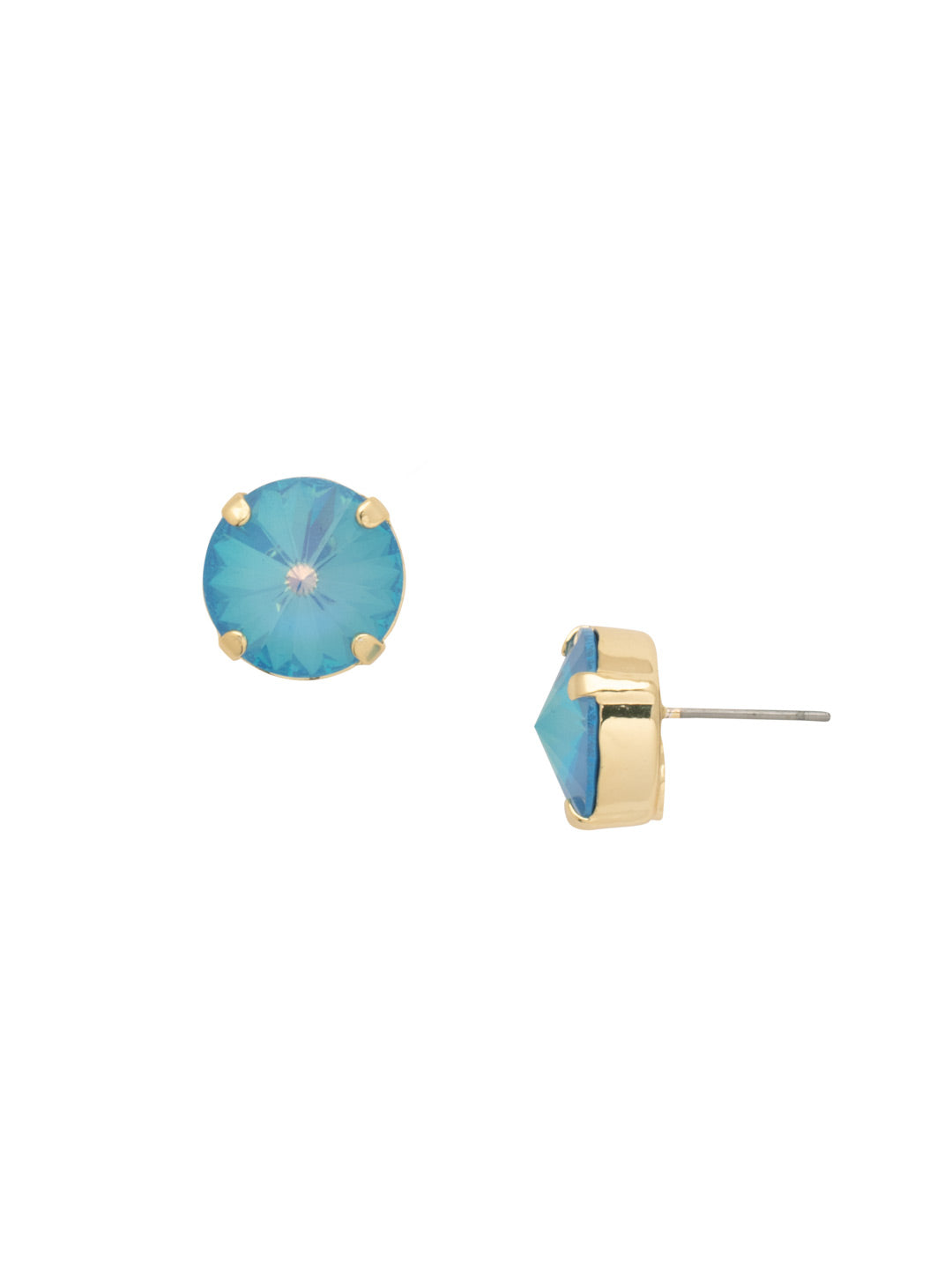 Nadine Stud Earrings - 4EEZ17BGUB - <p>The Nadine Stud Earrings feature a single round cut crystal on a post. Need help picking a stud? <a href="https://www.sorrelli.com/blogs/sisterhood/round-stud-earrings-101-a-rundown-of-sizes-styles-and-sparkle">Check out our size guide!</a> From Sorrelli's Ultra Blue collection in our Bright Gold-tone finish.</p>