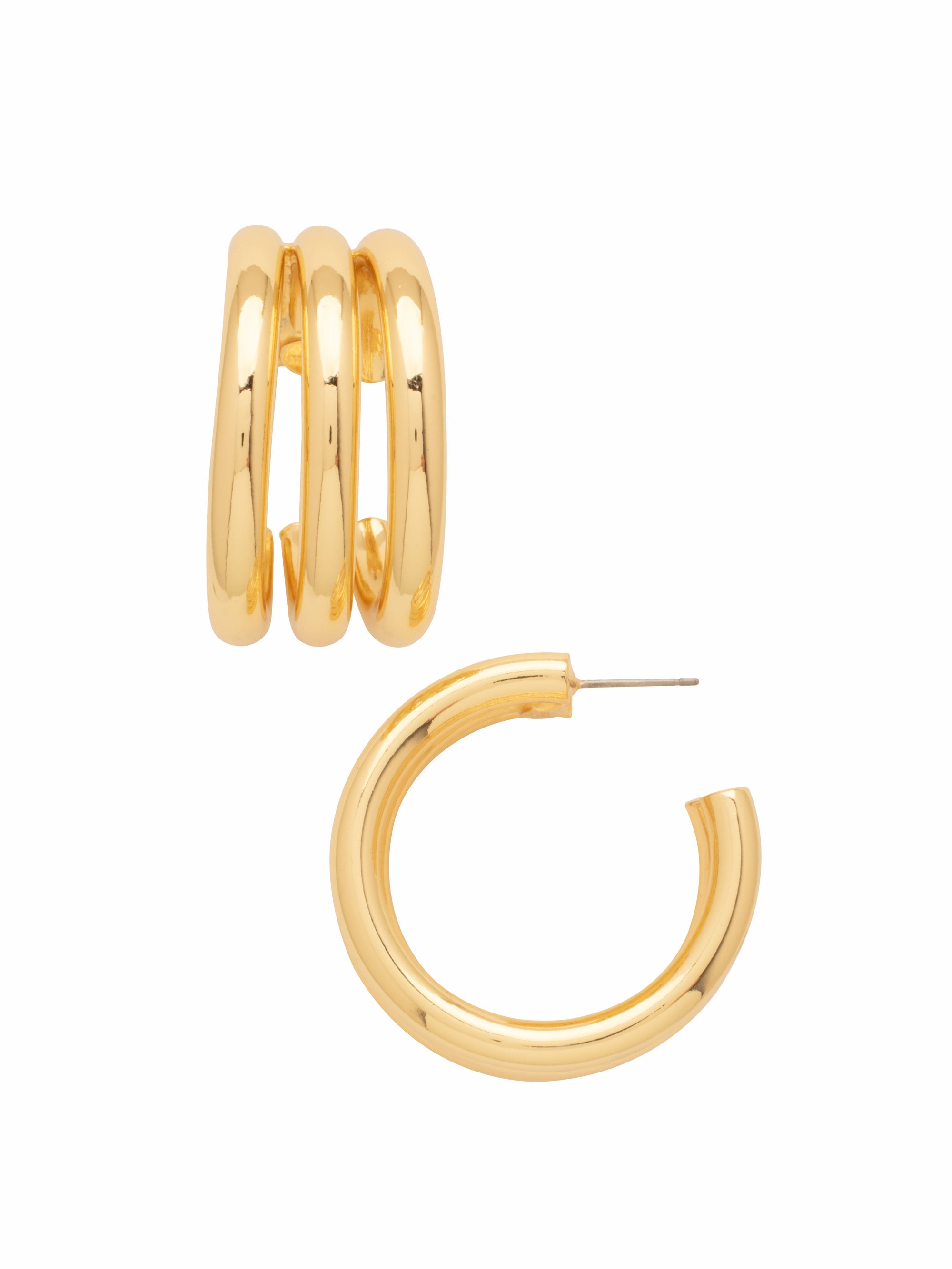 Triple Keeley Statement Hoop Earrings - 4EFP17BGMTL