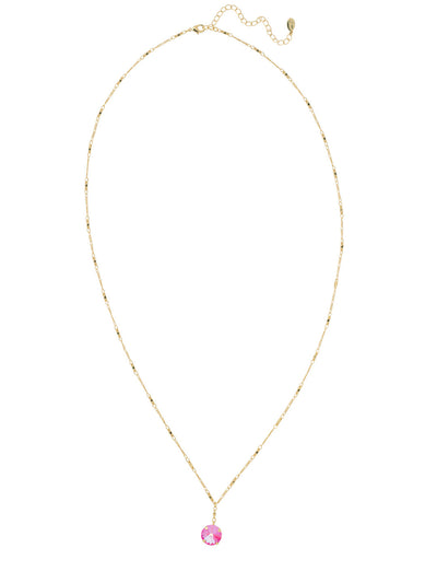 Nadine Long Pendant Necklace - 4NEZ16BGETP - <p>The Nadine Long Pendant Necklace features a single round cut crystal at the base of an adjustable long chain, secured with a lobster claw clasp. From Sorrelli's Electric Pink collection in our Bright Gold-tone finish.</p>