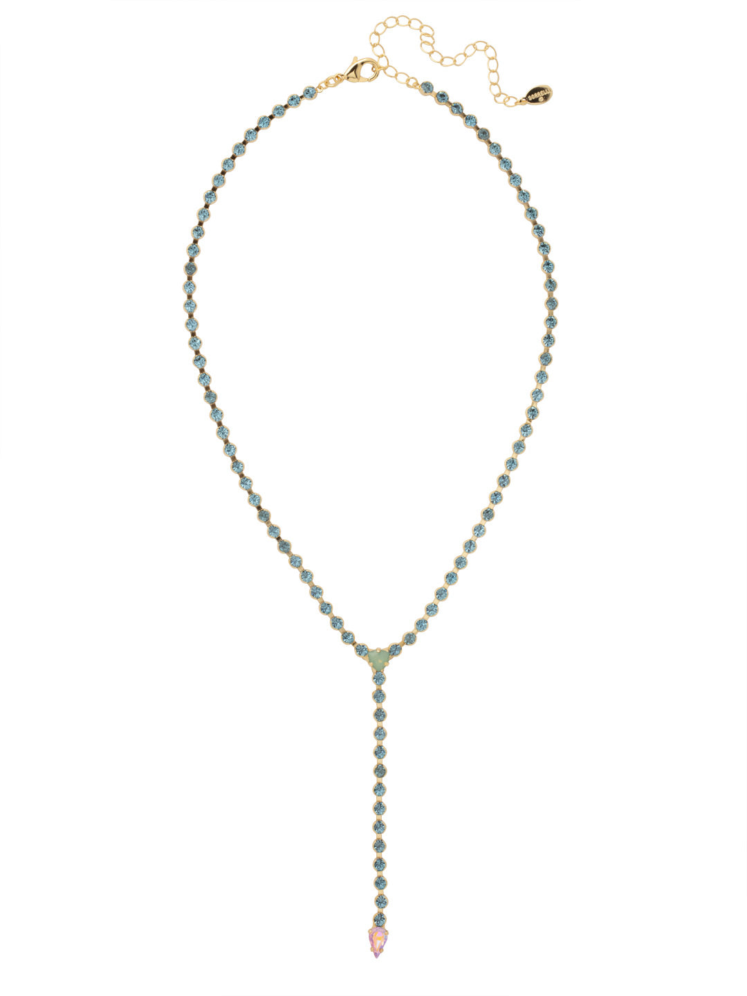 Lena Lariat Long Necklace - 4NFC14BGCON - <p>The Lena Lariat Long Necklace is a gorgeous statement piece. A lariat style adjustable chain is studded with crystals, and secured with a lobster claw clasp. From Sorrelli's Confetti  collection in our Bright Gold-tone finish.</p>