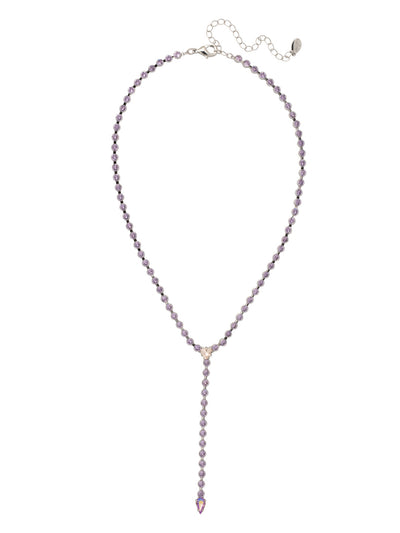 Lena Lariat Long Necklace - 4NFC14PDLCH - <p>The Lena Lariat Long Necklace is a gorgeous statement piece. A lariat style adjustable chain is studded with crystals, and secured with a lobster claw clasp. From Sorrelli's Lilac Champagne collection in our Palladium finish.</p>