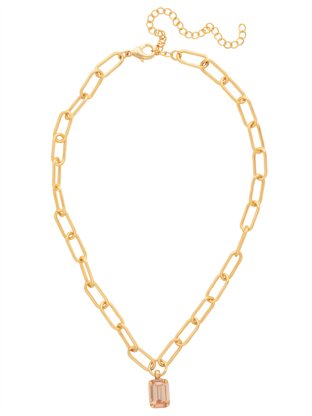 Nia Pendant Necklace - 4NFJ18MGGGO - <p>The Nia Pendant Necklace features a rounded octagon cut pendant on an adjustable large chunky paperclip chain, secured with a lobster claw clasp. From Sorrelli's Golden Goddess collection in our Matte Gold-tone finish.</p>