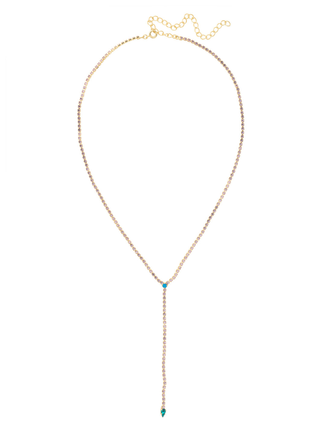 Mini Lena Lariat Long Necklace - 4NFL13BGBRC - <p>The Mini Lena Lariat Long Necklace features a dainty rhinestone Ychain, adjustable and secured with a spring ring clasp. From Sorrelli's Berry Crush collection in our Bright Gold-tone finish.</p>