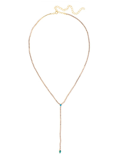 Mini Lena Lariat Long Necklace - 4NFL13BGBRC - <p>The Mini Lena Lariat Long Necklace features a dainty rhinestone Ychain, adjustable and secured with a spring ring clasp. From Sorrelli's Berry Crush collection in our Bright Gold-tone finish.</p>