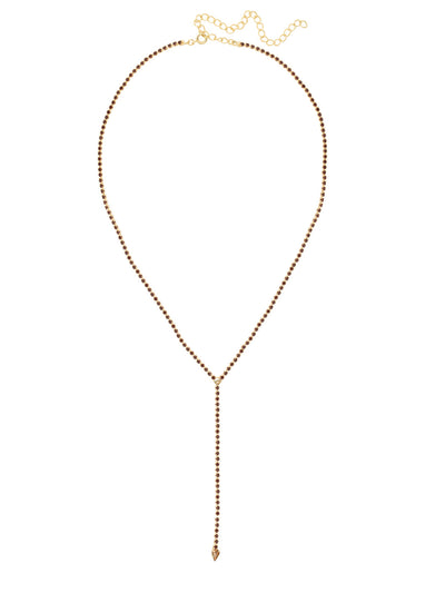 Mini Lena Lariat Long Necklace - 4NFL13BGMS - <p>The Mini Lena Lariat Long Necklace features a dainty rhinestone Ychain, adjustable and secured with a spring ring clasp. From Sorrelli's Maple Syrup collection in our Bright Gold-tone finish.</p>