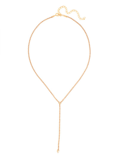 Mini Lena Lariat Long Necklace - 4NFL13MGGGO - <p>The Mini Lena Lariat Long Necklace features a dainty rhinestone Ychain, adjustable and secured with a spring ring clasp. From Sorrelli's Golden Goddess collection in our Matte Gold-tone finish.</p>