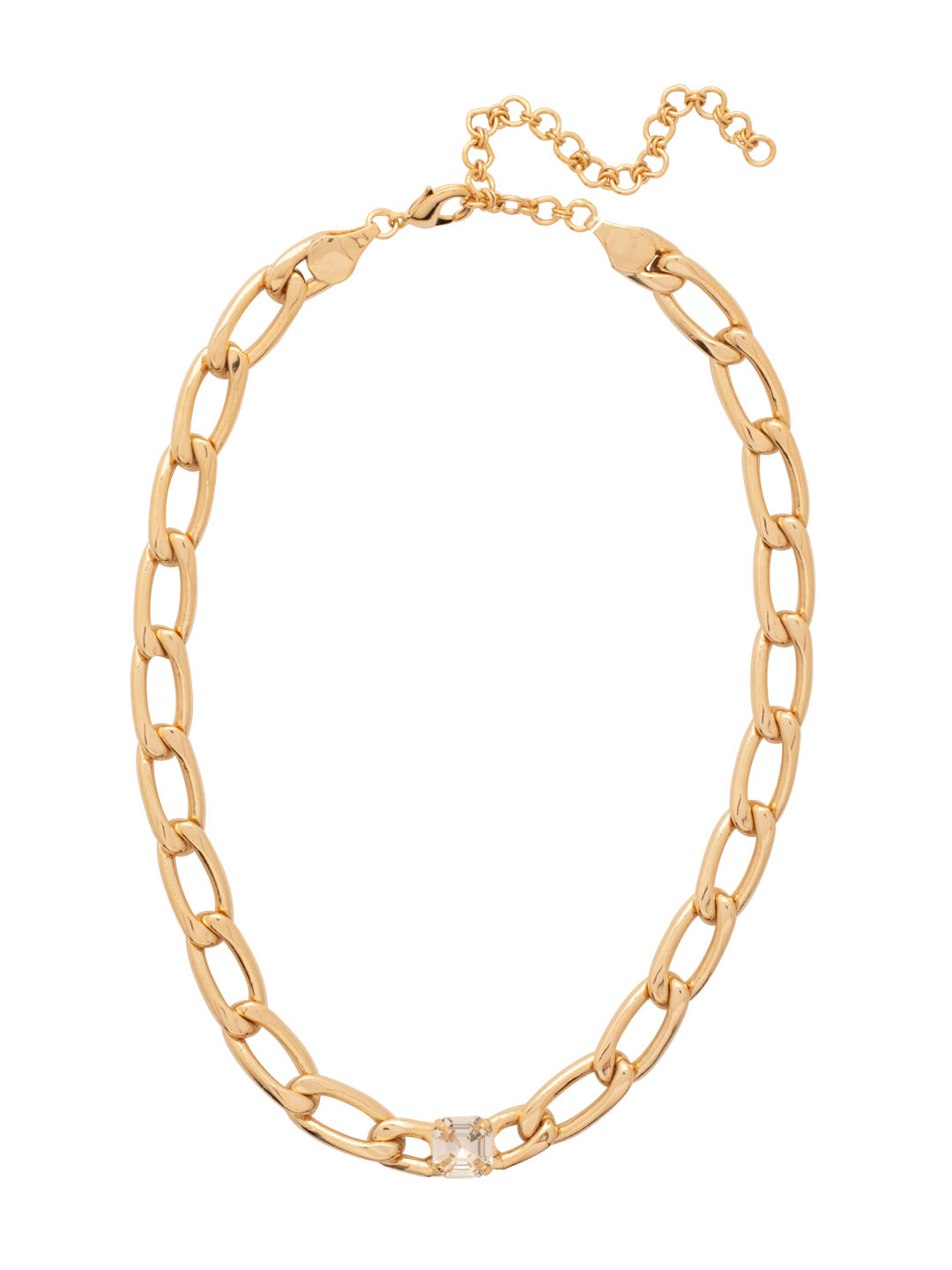 Kirby Tennis Necklace - 4NFP9BGCRY - <p>The Kirby Tennis Necklace features sleek oval curb chains that exude modern elegance, highlighted by a single square-cut crystal nestled at the base. Adjustable and secured with a lobster claw clasp, this piece adds a refined sparkle to any look. From Sorrelli's Crystal collection in our Bright Gold-tone finish.</p>