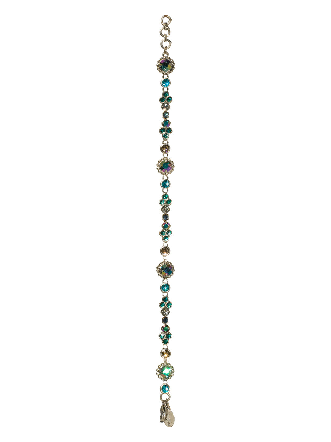 Clustered Circular Crystal Link Bracelet - BCJ14ASEMC