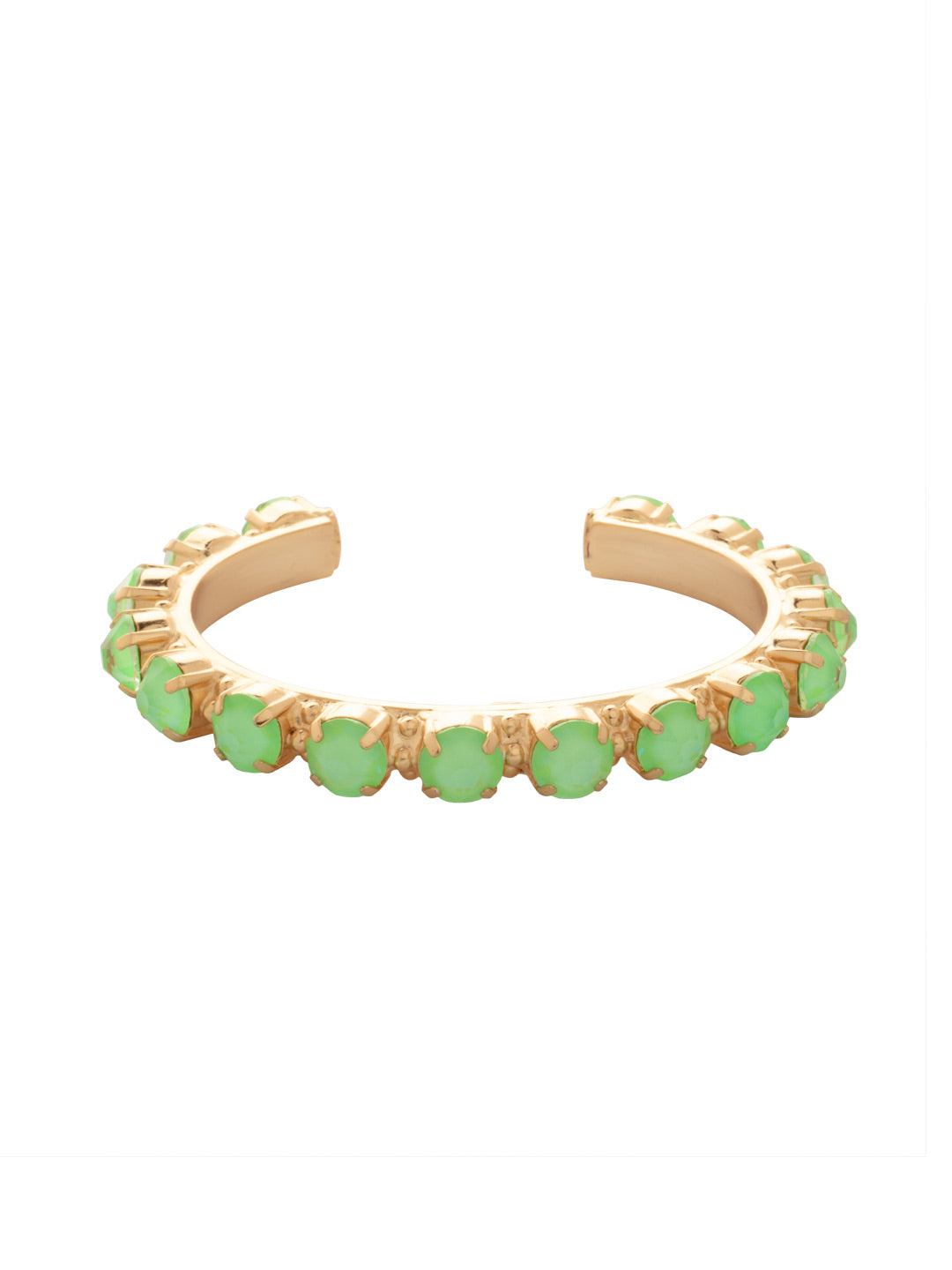 Riveting Romance Cuff Bracelet - BCL23BGETG - <p>Truly antique-inspired, this piece can be mixed and matched in so many ways. Wear it with a vintage inspired outfit, or add a twist to a modern trend. This piece will match with everything! From Sorrelli's Electric Green  collection in our Bright Gold-tone finish.</p>