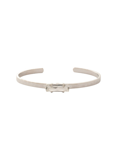 Bindi Cuff Bracelet - BCW13PDCRY - <p>A simple baguette crystal sits on top of our hammered cuff to create a textured, classic look. Perfect for stacking or shining on it's own! From Sorrelli's Crystal collection in our Palladium finish.</p>