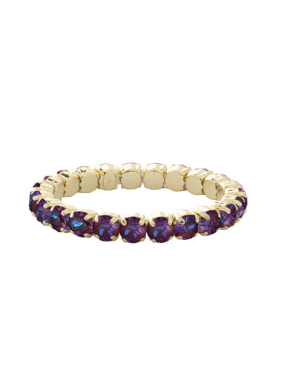 7 inch Sienna Stretch Bracelet - BFD50BGBUD - <p>A modern take on a classic style, the Sienna Stretch Bracelet features a line of crystals on a sturdy jewelers' filament, stretching to fit most wrists comfortably, without the hassle of a clasp! (7 inches in diameter, fits average wrist sizes) From Sorrelli's Burgundy Delight collection in our Bright Gold-tone finish.</p>