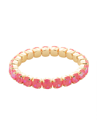 7 inch Sienna Stretch Bracelet - BFD50BGUP - <p>A modern take on a classic style, the Sienna Stretch Bracelet features a line of crystals on a sturdy jewelers' filament, stretching to fit most wrists comfortably, without the hassle of a clasp! (7 inches in diameter, fits average wrist sizes) From Sorrelli's Ultra Pink collection in our Bright Gold-tone finish.</p>