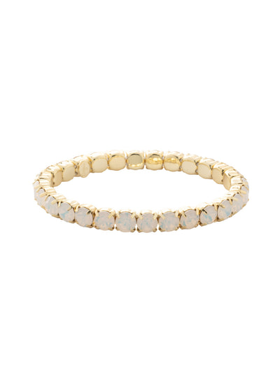 Mini Sienna Stretch Bracelet - BFD52BGWO - <p>The Mini Sienna Stretch Bracelet is a mini take on a bestselling style! The Mini Sienna Stretch Bracelet features a line of small round crystals on a sturdy jewelers' filament, stretching to fit most wrists comfortably, without the hassle of a clasp! From Sorrelli's White Opal collection in our Bright Gold-tone finish.</p>