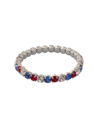 Mini Sienna Stretch Bracelet - BFD52PDUSA - <p>The Mini Sienna Stretch Bracelet is a mini take on a bestselling style! The Mini Sienna Stretch Bracelet features a line of small round crystals on a sturdy jewelers' filament, stretching to fit most wrists comfortably, without the hassle of a clasp! From Sorrelli's Stars and Stripes collection in our Palladium finish.</p>