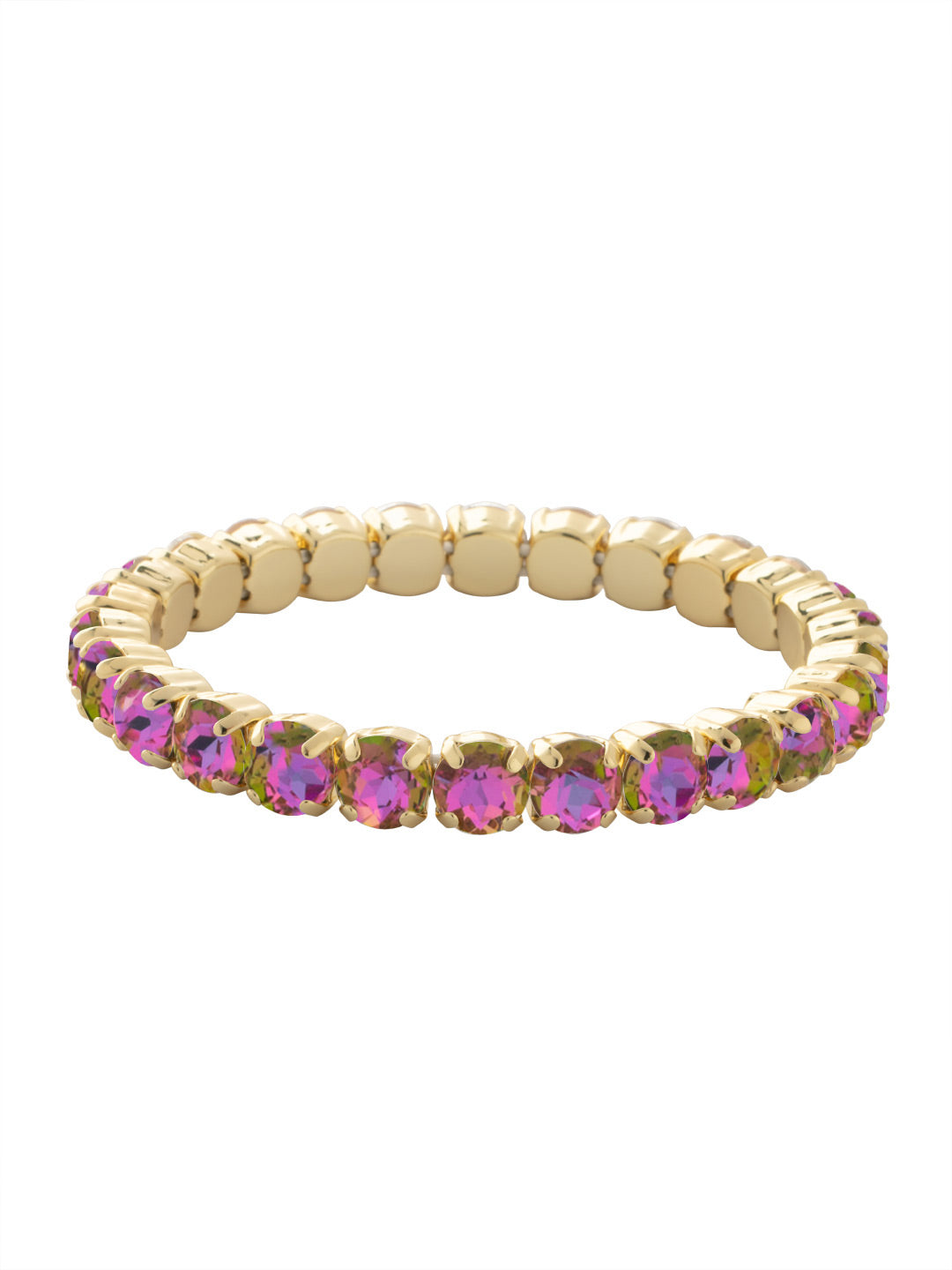 8 inch Sienna Stretch Bracelet - BFD60BGHEL - <p>A modern take on a classic style, the Sienna Stretch Bracelet features a line of crystals on a sturdy jewelers' filament, stretching to fit most wrists comfortably, without the hassle of a clasp! (8 inches in diameter, fits larger wrist sizes) From Sorrelli's Heliotrope collection in our Bright Gold-tone finish.</p>