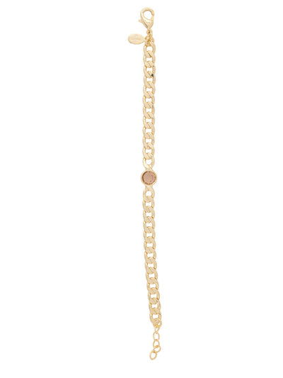 Dewdrop Tennis Bracelet - BFK2BGLC - <p>The Dewdrop Tennis Bracelet features a single clear cut channel on an adjustable curb chain, secured with a lobster claw clasp. From Sorrelli's Light Colorado collection in our Bright Gold-tone finish.</p>