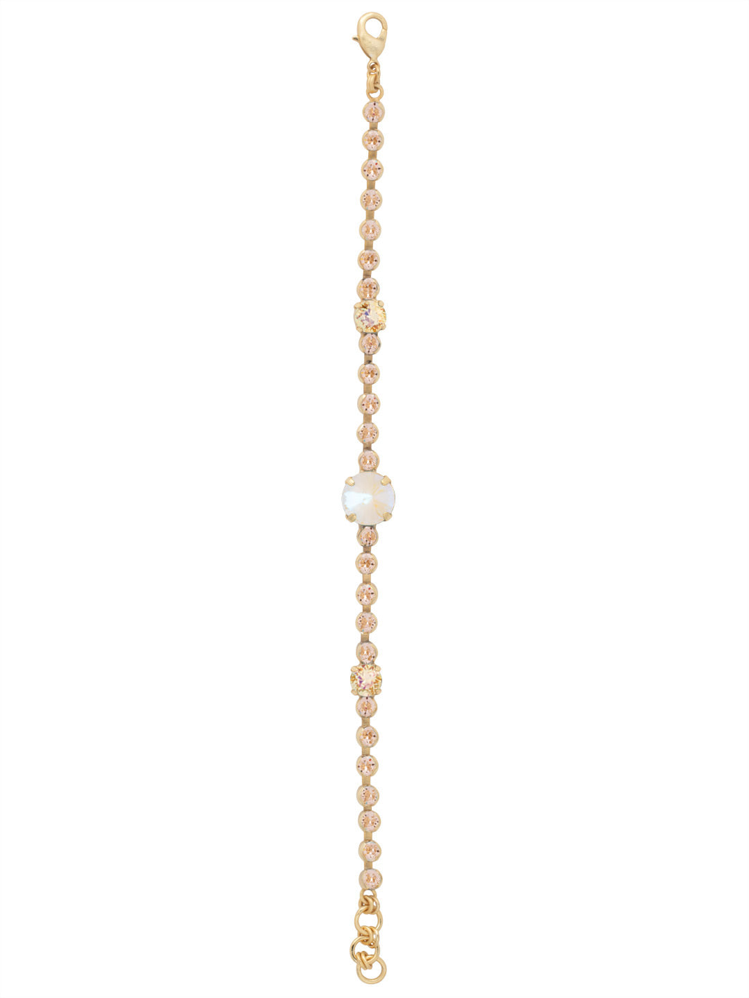 Hazel Tennis Bracelet - BFL9MGGGO - <p>The Hazel Tennis Bracelet features an adjustable rhinestone chain featuring accented round and rivoli cut crystals, secured with a lobster claw clasp. From Sorrelli's Golden Goddess collection in our Matte Gold-tone finish.</p>