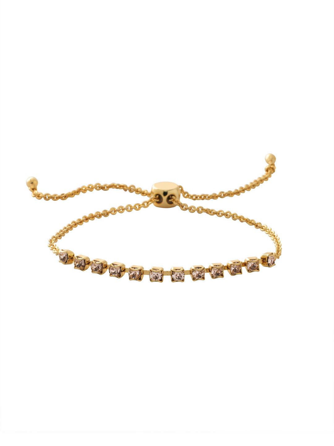 Crystal Embellished Slider Bracelet - BFM43MGGGO - <p>The Crystal Embellished Slider Bracelet features a half rhinestone chain on an adjustable slider. From Sorrelli's Golden Goddess collection in our Matte Gold-tone finish.</p>