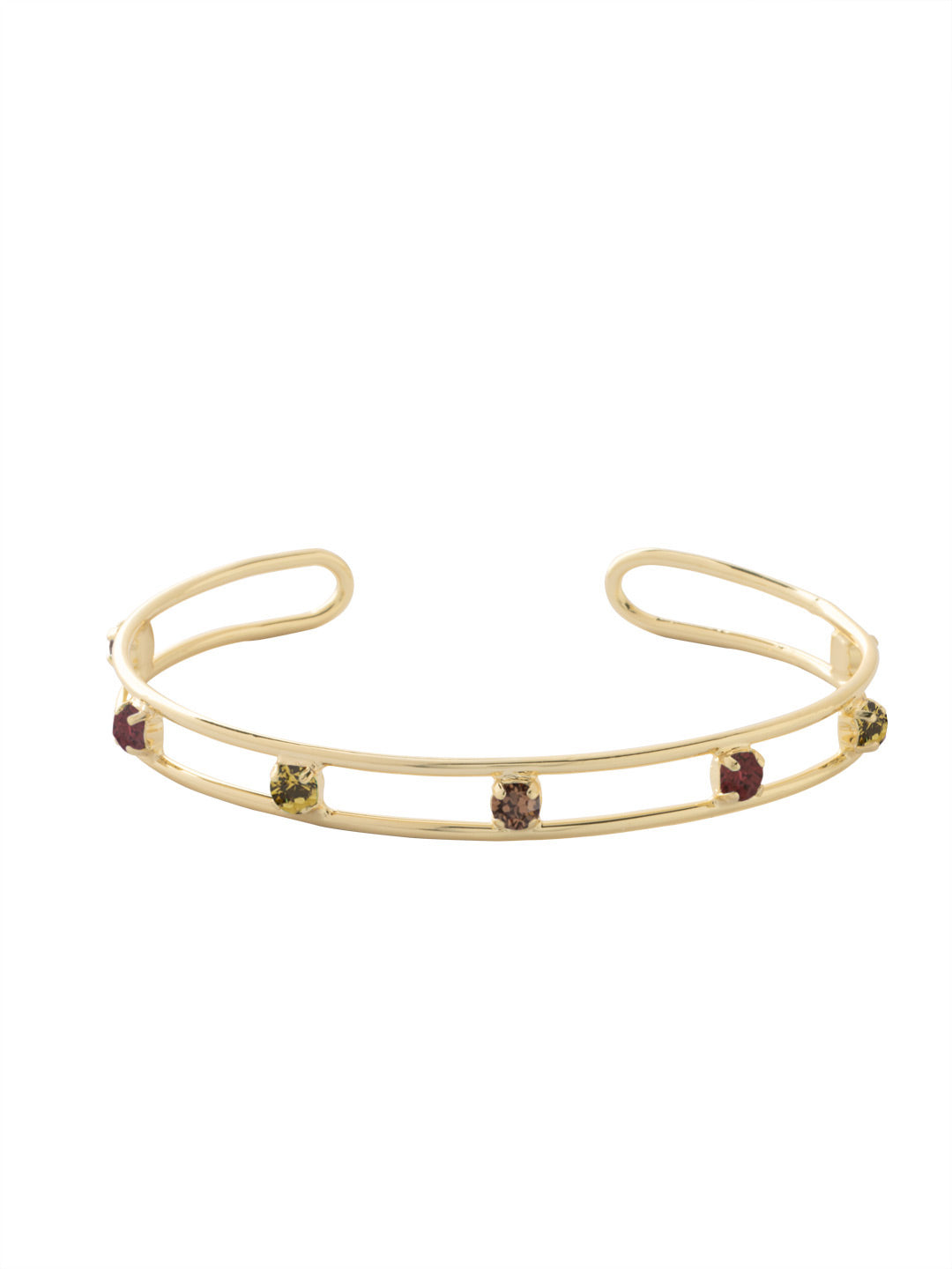 Aerie Cuff Bracelet - BFM6BGMS - <p>The Aerie Cuff Bracelet features an open adjustable cuff band studded with round cut crystals. From Sorrelli's Maple Syrup collection in our Bright Gold-tone finish.</p>