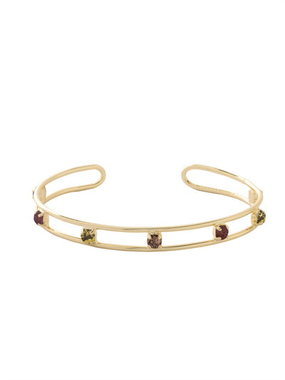 Aerie Cuff Bracelet - BFM6BGMS - <p>The Aerie Cuff Bracelet features an open adjustable cuff band studded with round cut crystals. From Sorrelli's Maple Syrup collection in our Bright Gold-tone finish.</p>