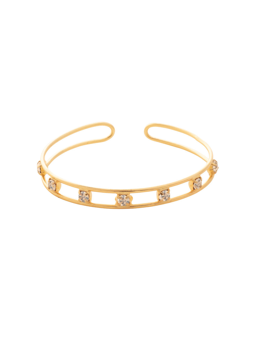 Aerie Cuff Bracelet - BFM6MGGGO - <p>The Aerie Cuff Bracelet features an open adjustable cuff band studded with round cut crystals. From Sorrelli's Golden Goddess collection in our Matte Gold-tone finish.</p>