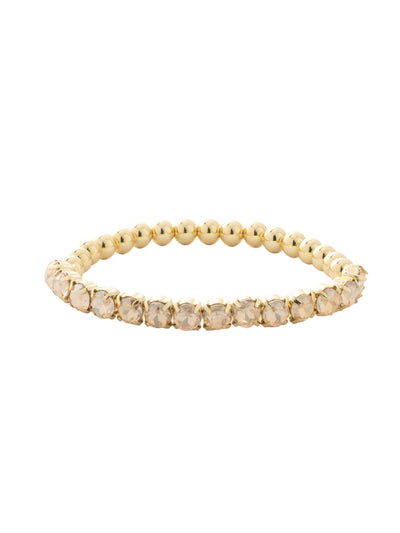 Mini Crystal Mini Zola Stretch Bracelet - BFN23BGDCH - <p>The Mini Crystal Mini Zola Stretch Bracelet features round cut crystals and metal beads on a sturdy jewelers' filament, stretching to fit most wrists comfortably, without the hassle of a clasp! (7 inches in diameter, fits average wrist sizes) From Sorrelli's Dark Champagne collection in our Bright Gold-tone finish.</p>