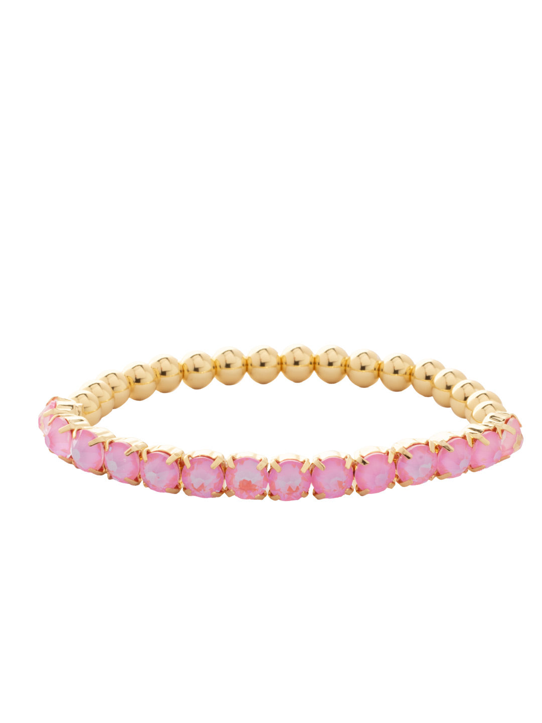 Mini Crystal Mini Zola Stretch Bracelet - BFN23BGLRD - <p>The Mini Crystal Mini Zola Stretch Bracelet features round cut crystals and metal beads on a sturdy jewelers' filament, stretching to fit most wrists comfortably, without the hassle of a clasp! (7 inches in diameter, fits average wrist sizes) From Sorrelli's Light Rose Delite collection in our Bright Gold-tone finish.</p>