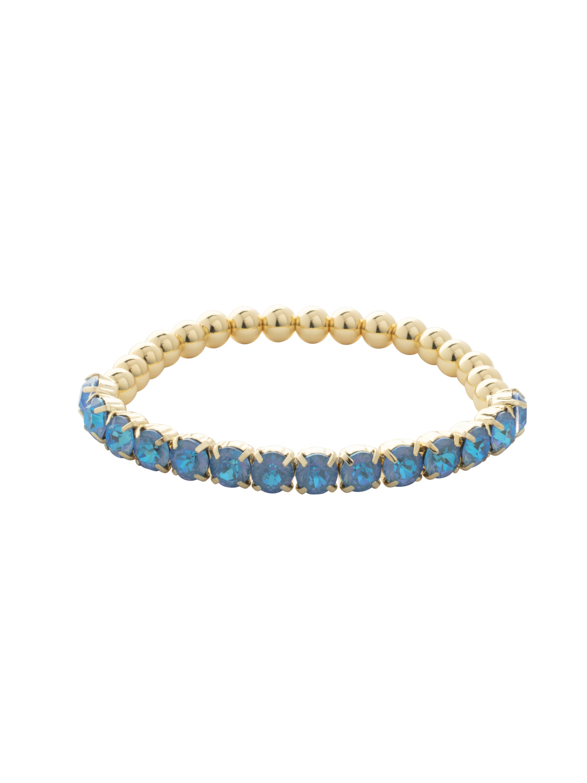 Mini Crystal Mini Zola Stretch Bracelet - BFN23BGOCD - <p>The Mini Crystal Mini Zola Stretch Bracelet features round cut crystals and metal beads on a sturdy jewelers' filament, stretching to fit most wrists comfortably, without the hassle of a clasp! (7 inches in diameter, fits average wrist sizes) From Sorrelli's Ocean Delite collection in our Bright Gold-tone finish.</p>