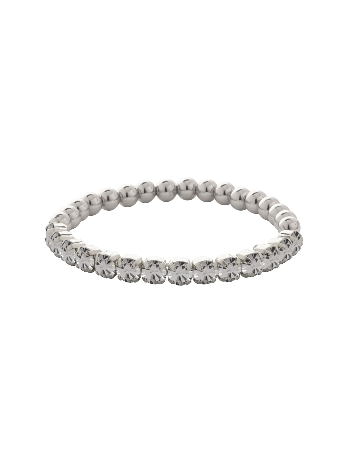 Mini Crystal Mini Zola Stretch Bracelet - BFN23PDCRY - <p>The Mini Crystal Mini Zola Stretch Bracelet features round cut crystals and metal beads on a sturdy jewelers' filament, stretching to fit most wrists comfortably, without the hassle of a clasp! (7 inches in diameter, fits average wrist sizes) From Sorrelli's Crystal collection in our Palladium finish.</p>