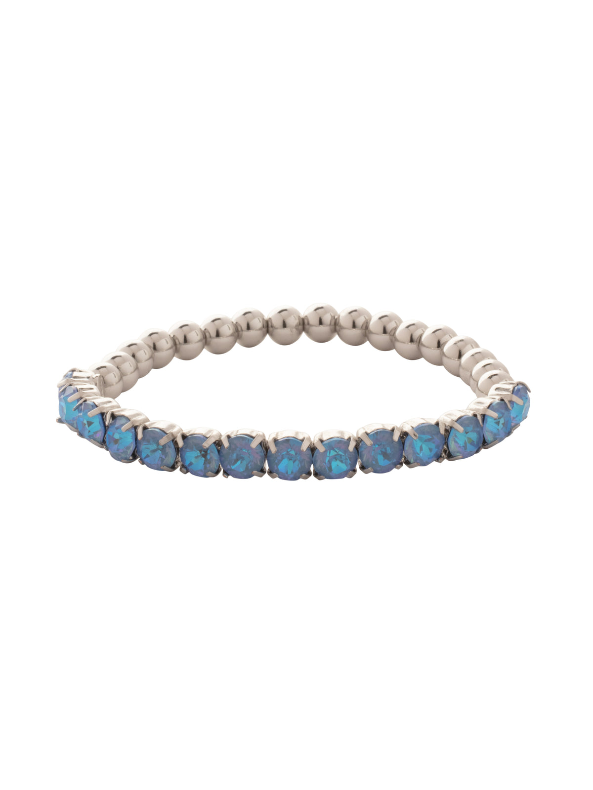 Mini Crystal Mini Zola Stretch Bracelet - BFN23PDOCD - <p>The Mini Crystal Mini Zola Stretch Bracelet features round cut crystals and metal beads on a sturdy jewelers' filament, stretching to fit most wrists comfortably, without the hassle of a clasp! (7 inches in diameter, fits average wrist sizes) From Sorrelli's Ocean Delite collection in our Palladium finish.</p>