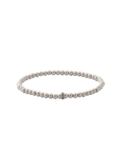 Mini Zola Charm Stretch Bracelet - BFN31PDPRT - <p>A mini take on a best-selling style, the Mini Zola Stretch Bracelet features repeating metal beads on a multi-layered stretchy jewelry filament and a single crystal embellished charm, creating a durable and trendy piece. From Sorrelli's Portofino collection in our Palladium finish.</p>