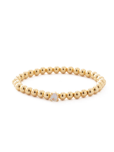 Mini Single Crystal Stretch Bracelet - BFN33BGLTD - <p>The Mini Single Crystal Stretch Bracelet features repeating metal beads and a single round cut crystal on a multi-layered stretchy jewelry filament, creating a durable and trendy piece. From Sorrelli's Light Topaz Delite collection in our Bright Gold-tone finish.</p>