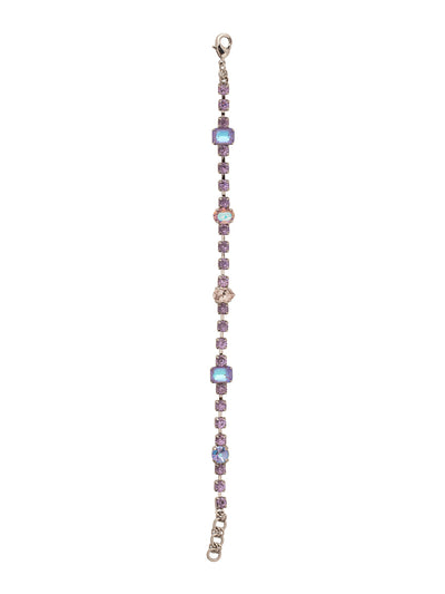 Mellie Tennis Bracelet - BFP5PDLCH - <p>The Mellie Tennis Bracelet features various cut crystals on an adjustable rhinestone chain, secured with a lobster claw clasp. From Sorrelli's Lilac Champagne collection in our Palladium finish.</p>