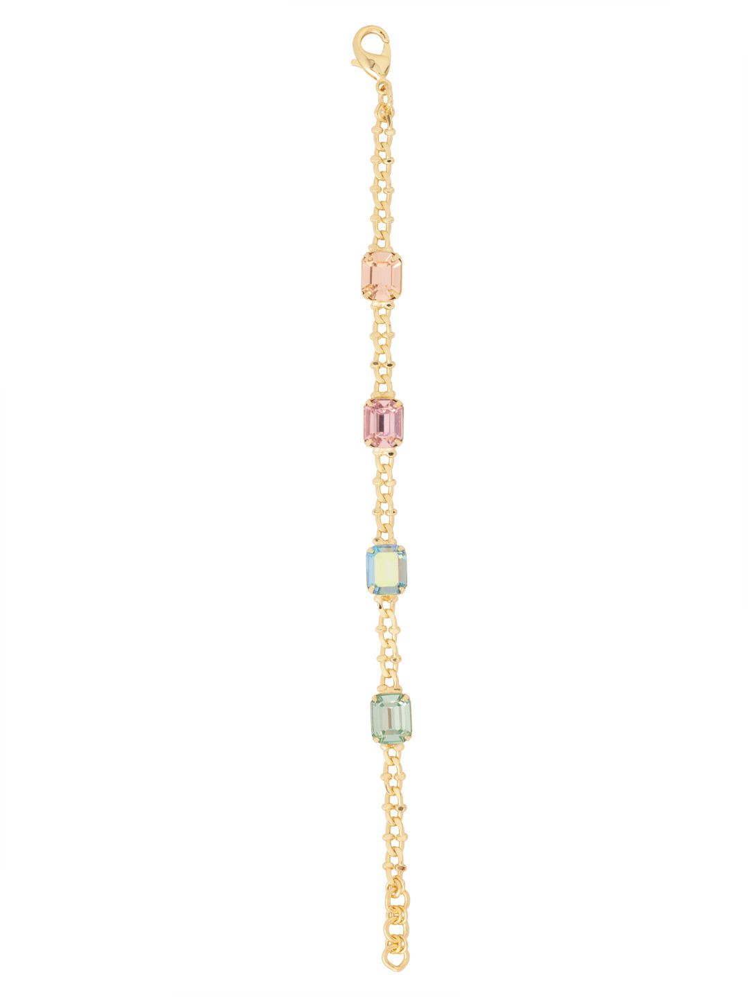 Octavia Repeating Tennis Bracelet - BFP7BGCON - <p>The Octavia Repeating Tennis Bracelet features four emerald-cut crystals on an adjustable crab chain, secured with a lobster claw clasp. From Sorrelli's Confetti  collection in our Bright Gold-tone finish.</p>