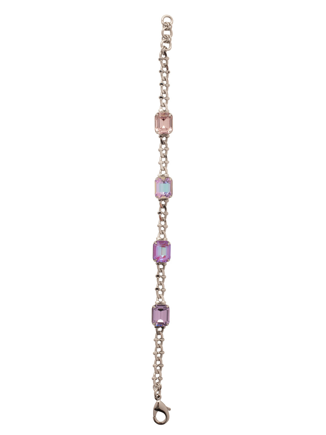 Octavia Repeating Tennis Bracelet - BFP7PDLCH - <p>The Octavia Repeating Tennis Bracelet features four emerald-cut crystals on an adjustable crab chain, secured with a lobster claw clasp. From Sorrelli's Lilac Champagne collection in our Palladium finish.</p>