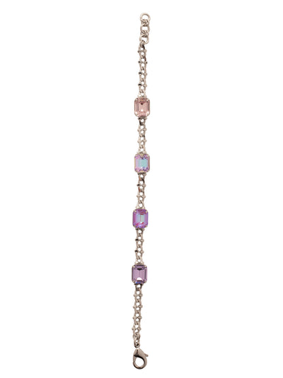 Octavia Repeating Tennis Bracelet - BFP7PDLCH - <p>The Octavia Repeating Tennis Bracelet features four emerald-cut crystals on an adjustable crab chain, secured with a lobster claw clasp. From Sorrelli's Lilac Champagne collection in our Palladium finish.</p>