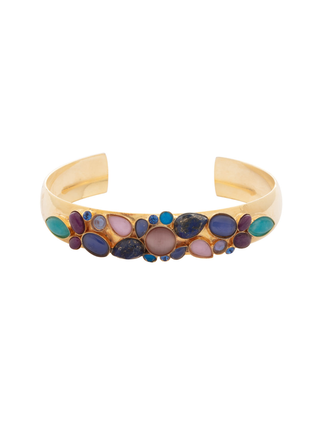 Sutton Cuff Bracelet - BFS13BGBRC - <p>The Sutton Cuff Bracelet showcases an open metal cuff for an adjustable fit, adorned with assorted semi-precious stones in various cuts. A perfect blend of elegance and versatility. From Sorrelli's Berry Crush collection in our Bright Gold-tone finish.</p>