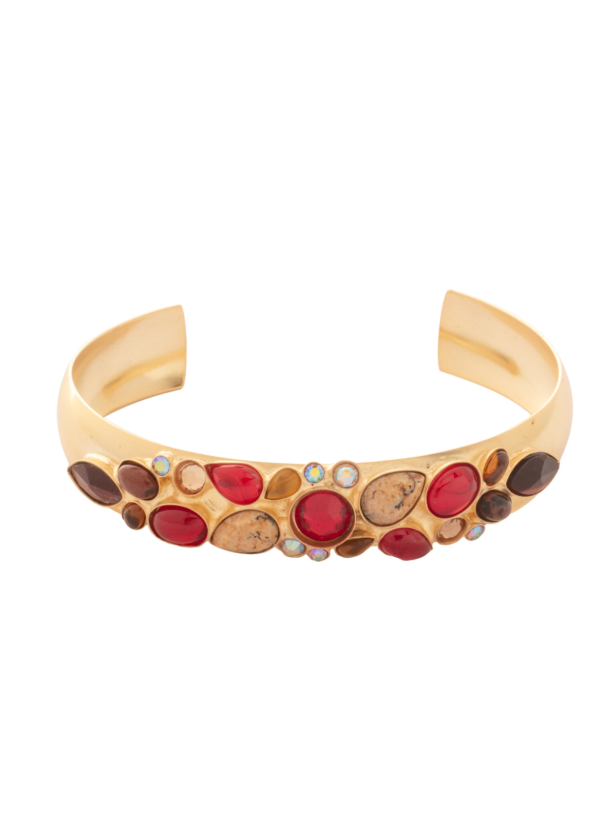 Sutton Cuff Bracelet - BFS13BGMS - <p>The Sutton Cuff Bracelet showcases an open metal cuff for an adjustable fit, adorned with assorted semi-precious stones in various cuts. A perfect blend of elegance and versatility. From Sorrelli's Maple Syrup collection in our Bright Gold-tone finish.</p>