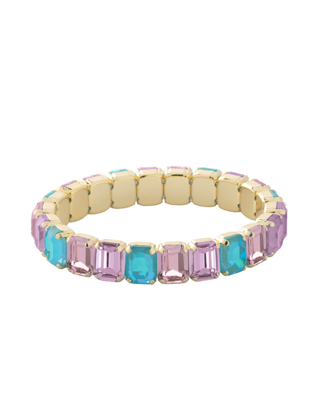 8 inch Octavia Stretch Bracelet - BFS17BGBRC - <p>The 8-inch Octavia Stretch Bracelet features a line of emerald cut crystals on a sturdy jewelers' filament, stretching to fit most wrists comfortably, without the hassle of a clasp! (8 inches, fits bigger wrist sizes) From Sorrelli's Berry Crush collection in our Bright Gold-tone finish.</p>